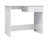 vidaXL Escritorio de aglomerado blanco brillante 100x50x76 cm