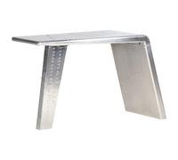 vidaXL Escritorio de ala de avión metal plateado 112x50x76 cm