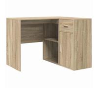 vidaXL Escritorio de Esquina con cajón con estante 102 x 88 x 75 cm Multicolor Roble sonoma