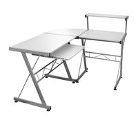 vidaXL Escritorio de esquina madera contrachapada blanco 132x112x99 cm
