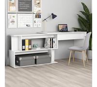 vidaXL Escritorio de esquina madera contrachapada blanco 200x50x76 cm