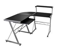 vidaXL Escritorio de esquina madera contrachapada negro 132x112x99cm
