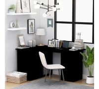 vidaXL Escritorio de esquina madera contrachapada negro 145x100x76 cm