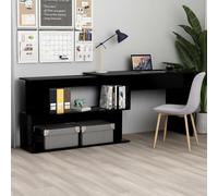 vidaXL Escritorio de esquina madera contrachapada negro 200x50x76 cm