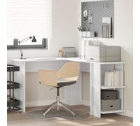vidaXL Escritorio de Esquina 140×113,5×75 cm – Madera de ingeniería, ergonómico con estantes