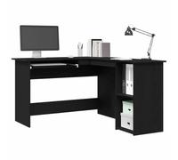 vidaXL Escritorio de Esquina Roble Negro 120 x 140 x 75 cm | Tiene un montón de espacio para mantener tus cosas organizadas, Aprovecha al máximo el espacio disponible,