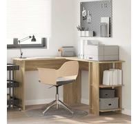 vidaXL Escritorio de esquina Roble Sonoma 140x113,5x75 cm – Moderno en L, con almacenamiento