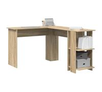 vidaXL Escritorio de esquina Roble Sonoma 140x113,5x75 cm – Moderno en L, con almacenamiento