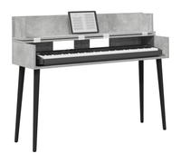 vidaXL Escritorio de Estudio Gris Hormigón 130 x 40 x 19,5 cm, Escritorio Moderno Rectangular para producción Musical, grabación y Espacios creativos, diseño de Madera Funcional