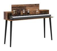 vidaXL Escritorio de Estudio Madera Envejecida 130 x 36 x 19,5 cm, Escritorio Musical Rectangular Moderno, Espacio Creativo para músicos, Ideal para tu hogar