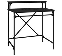 vidaXL Escritorio de hierro y madera contrachapada negro 80x50x90 cm de oficina