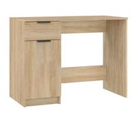 vidaXL Escritorio Oficina Trabajo Estudio Ordenador Mueble Despacho Cajones Almacenamiento Decorativo Madera Contrachapada Color Roble