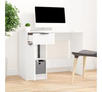 vidaXL Escritorio de madera contrachapada blanco 100x50x75 cm