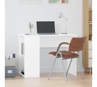 vidaXL Escritorio de madera contrachapada blanco 100x55x75 cm