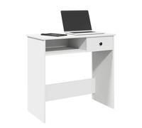 vidaXL Escritorio de madera contrachapada 80x40x75 cm Blanco – Oficina y Estudio