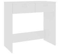 vidaXL Escritorio de madera de ingeniería roble artisian 80x40x75 cm en color artisian oak/Blanco/Blanco brillante y más | estructura resistente ideal para salón dormitorio o estudio