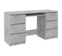 vidaXL Escritorio de madera contrachapada gris 140x50x77 cm