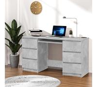 vidaXL Escritorio de madera contrachapada gris 140x50x77 cm