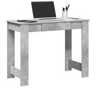 vidaXL Escritorio de madera contrachapada gris hormigón 100x45x75 cm