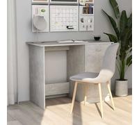 vidaXL Escritorio de madera contrachapada gris hormigón 100x50x76 cm
