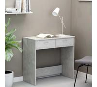 vidaXL Escritorio de madera contrachapada gris hormigón 80x40x75 cm