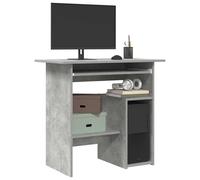 vidaXL Escritorio de madera contrachapada gris hormigón 80x45x74 cm
