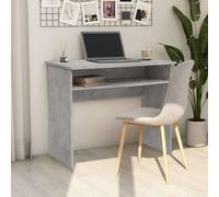 vidaXL Escritorio de madera contrachapada gris hormigón 90x50x74 cm