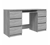 vidaXL Escritorio de madera contrachapada gris Sonoma 140x50x77 cm