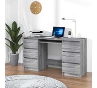 vidaXL Escritorio de madera contrachapada gris Sonoma 140x50x77 cm
