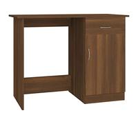 vidaXL Escritorio con cajón oficina/dormitorio Mesa de estudio madera contrachapada marrón roble