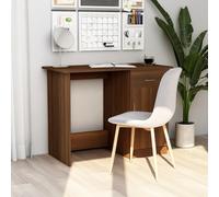 vidaXL Escritorio de madera contrachapada marrón roble 100x50x76 cm