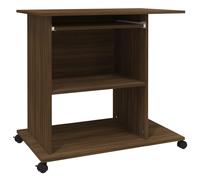 vidaXL Escritorio de madera contrachapada roble ahumado 80x50x75 cm