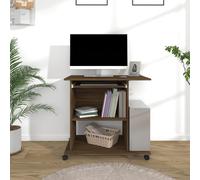 vidaXL Escritorio de madera contrachapada roble ahumado 80x50x75 cm