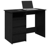 vidaXL Escritorio de madera de ingeniería negro 102x50x75 cm