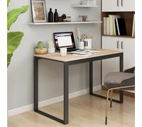 vidaXL Escritorio de madera de ingeniería negro y roble 110x60x73 cm