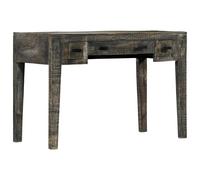 vidaXL Escritorio de madera maciza de mango negro 110x50x75 cm