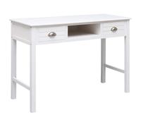 vidaXL Escritorio de madera maciza de Paulownia blanco 108x45x76 cm