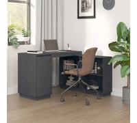 vidaXL Escritorio de madera maciza de pino gris 110x50x75 cm