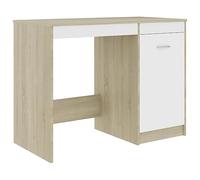 vidaXL Escritorio madera contrachapada blanco roble Sonoma 100x50x76cm