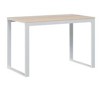 vidaXL Escritorio de Ordenador Oficina Despacho Estudio Casa Computadora Trabajo Mesa Auxiliar Estable Contrachapada Blanco y Roble 110x60x73 cm