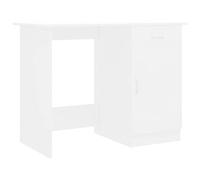 vidaXL Escritorio de ordenador madera contrachapada Robusto y estable Blanco 100x50x76 cm