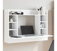 vidaXL Escritorio de pared madera de ingeniería blanco 105x48x75 cm