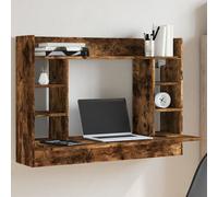 vidaXL Escritorio de Pared Madera ingeniería Roble Ahumado 105x48x75cm, Mesa de Pared, Mesa montada en la Pared, Mesa de Pared Colgante