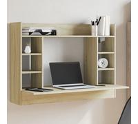 vidaXL Escritorio colgante de pared Madera de ingeniería Roble Sonoma 105x48x75 cm
