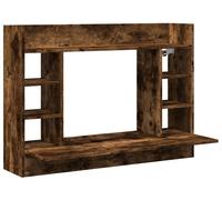 vidaXL Escritorio de pared, roble ahumado, 105x48x75 cm, material de madera