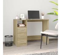 vidaXL Escritorio con cajones madera contrachapada Sonoma 102x50x76 cm