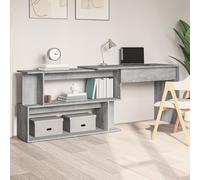 vidaXL Escritorio esquina madera contrachapada gris Sonoma 200x50x76cm
