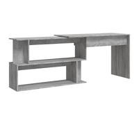 vidaXL Escritorio esquina madera contrachapada gris Sonoma 200x50x76cm
