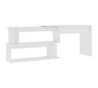 vidaXL Escritorio esquinero para ordenador Madera contrachapada Blanco, duradero y estable