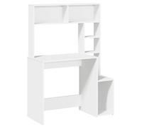 vidaXL Escritorio con estantes madera contrachapada blanco 100x45x140 cm